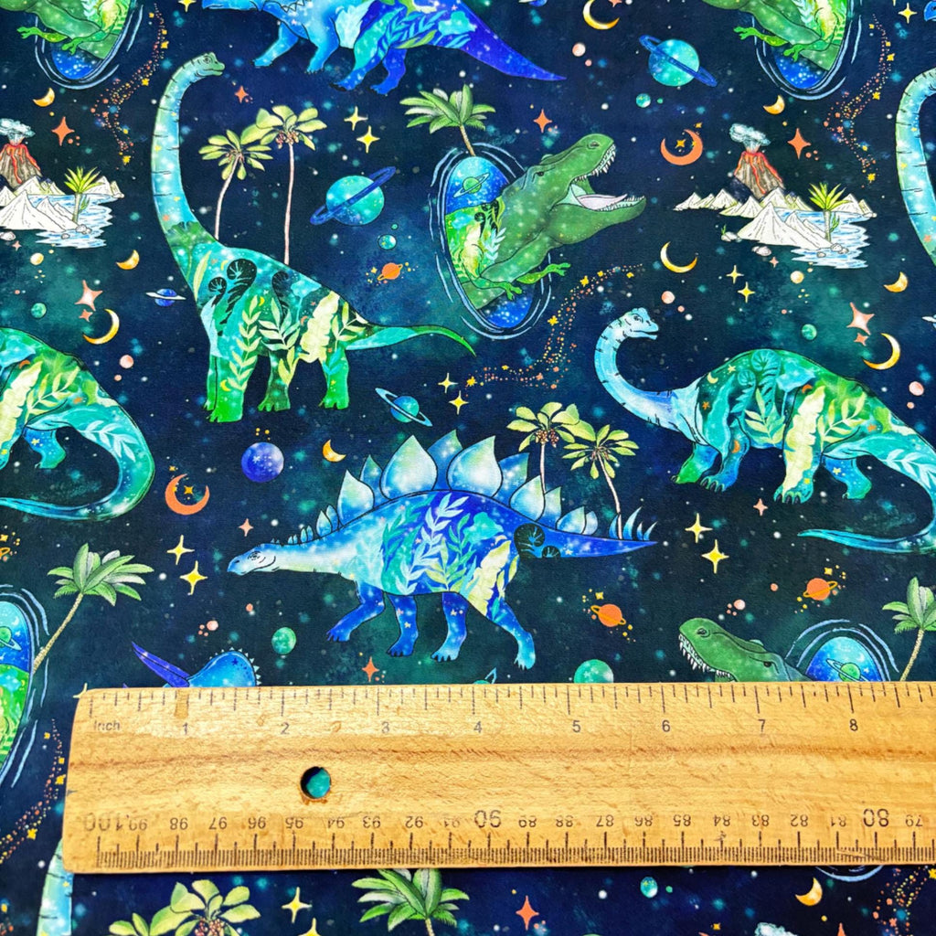 Dinosaur Galaxy Cotton Fabric