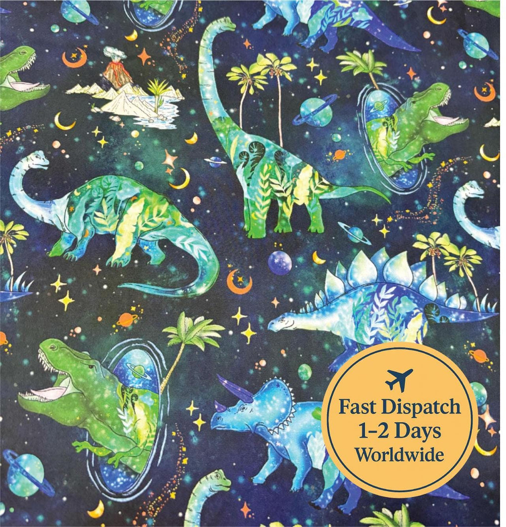 Dinosaur Galaxy Cotton Fabric