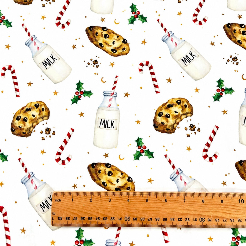 Christmas Milk and Cookies Cotton Fabric