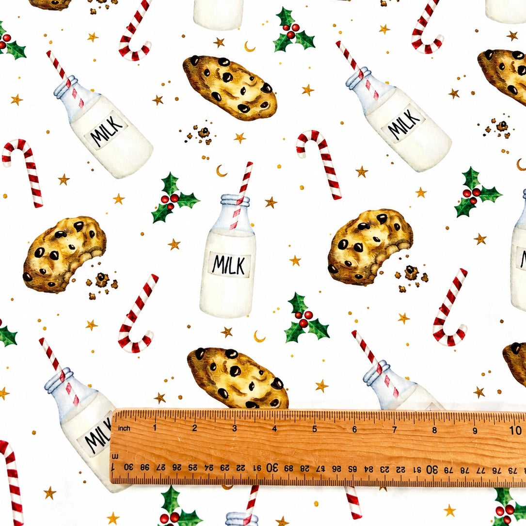 Christmas Milk and Cookies Cotton Fabric