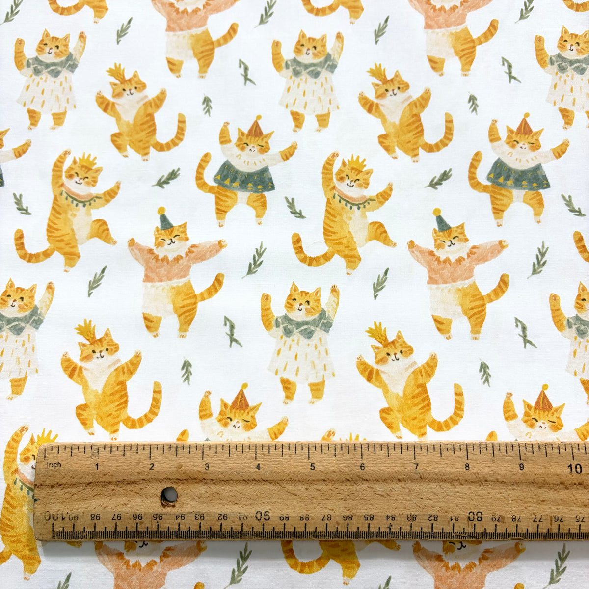 Dancing Cats Cotton Fabric