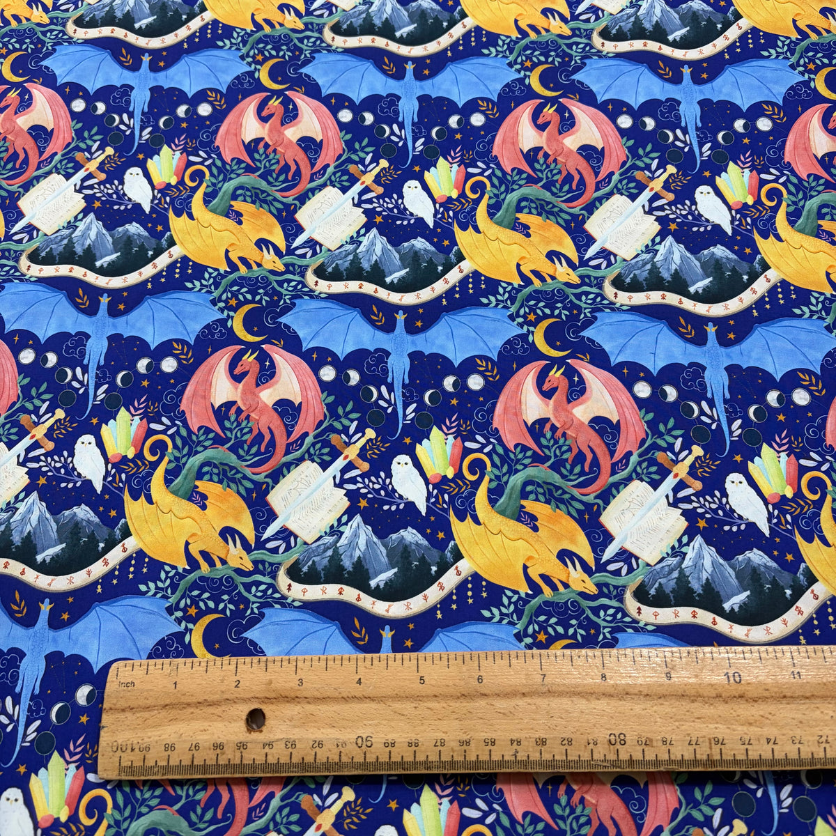 Enchanted Dragons Cotton Fabric