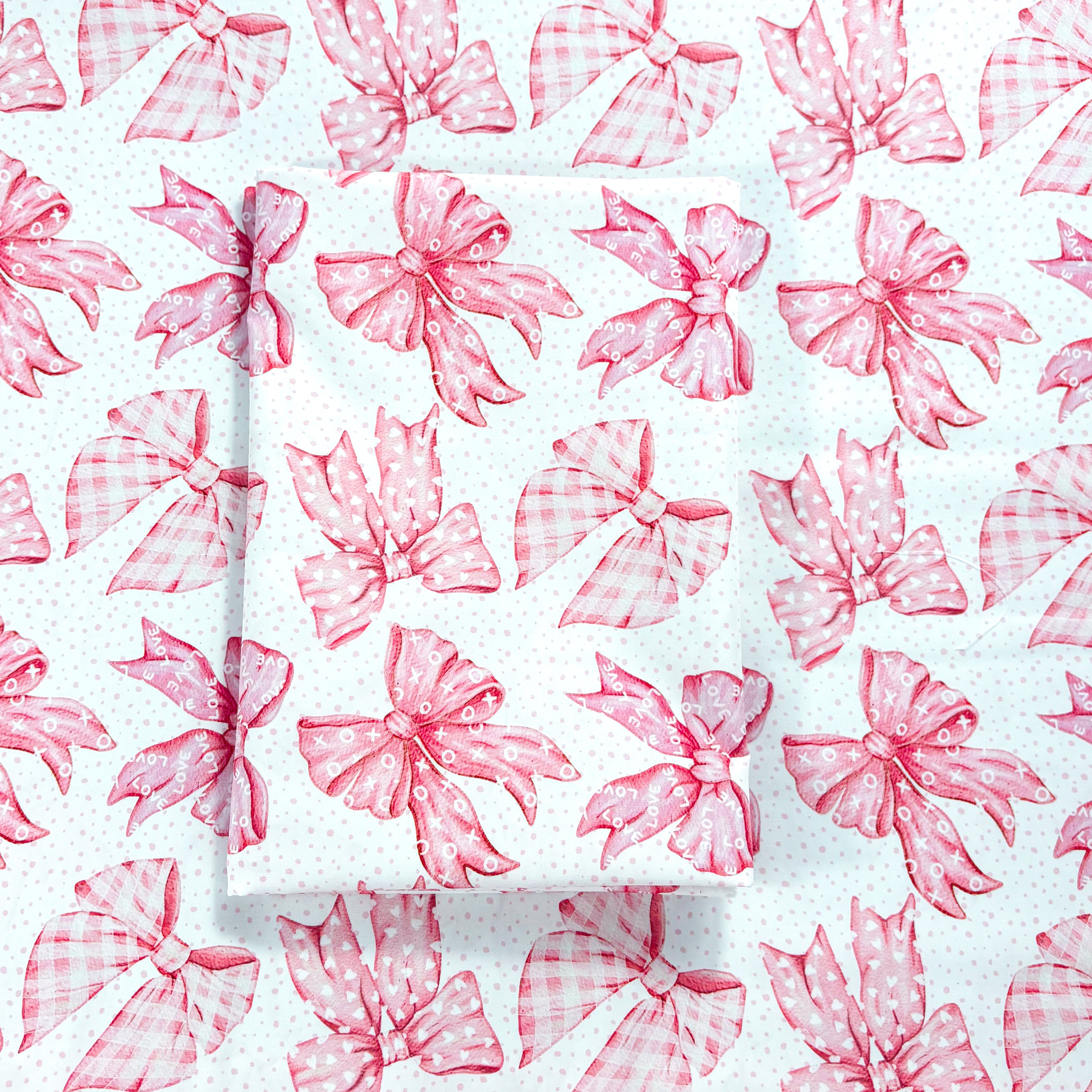 Pink Bows Cotton Fabric