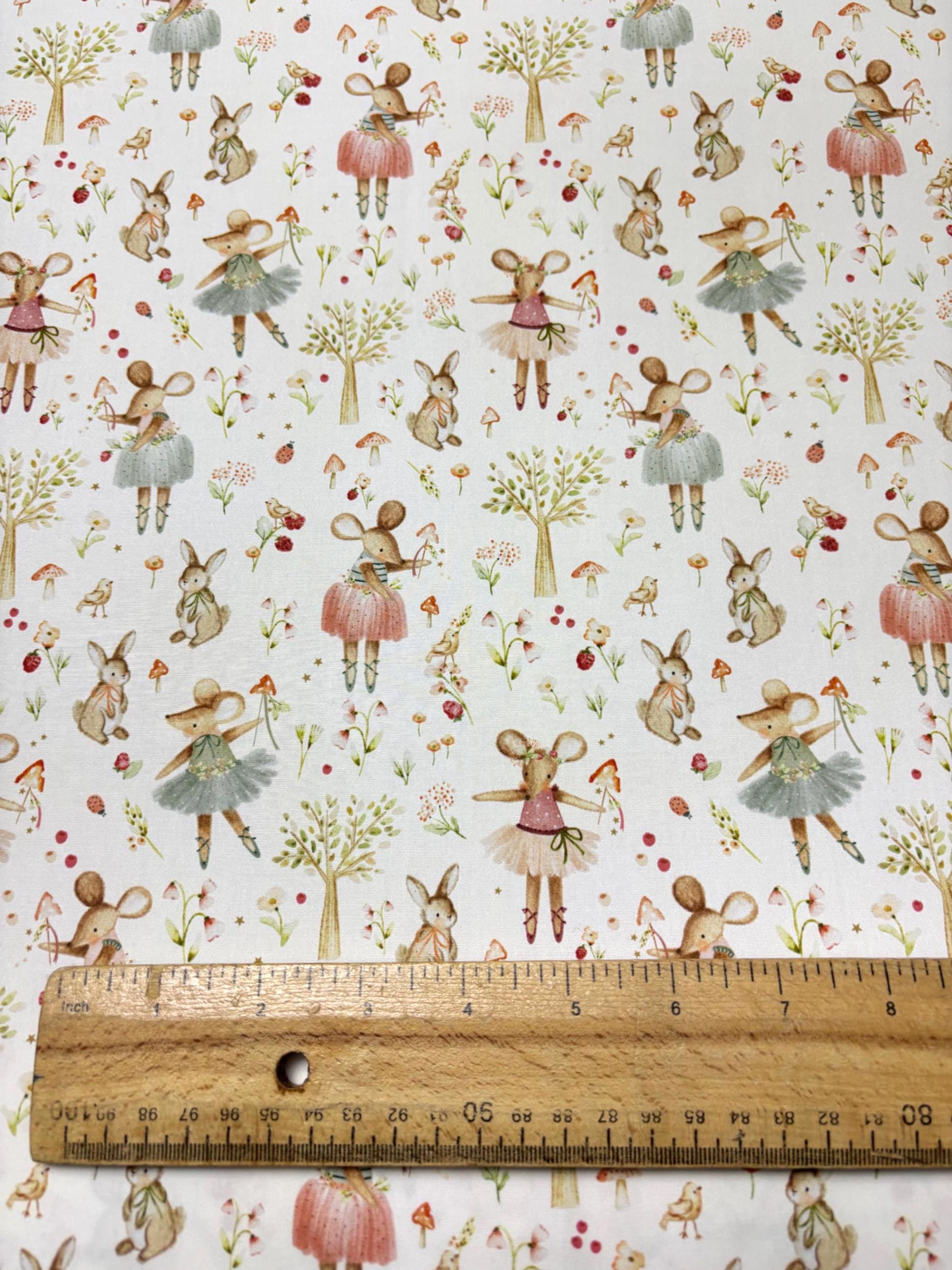 Ballerina Mouse Cotton Fabric