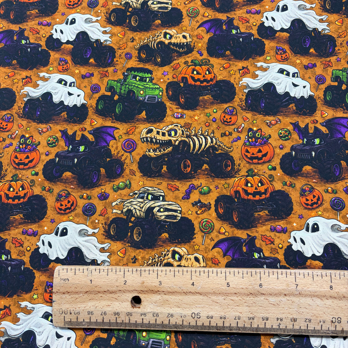 Monster Trucks Cotton Fabric