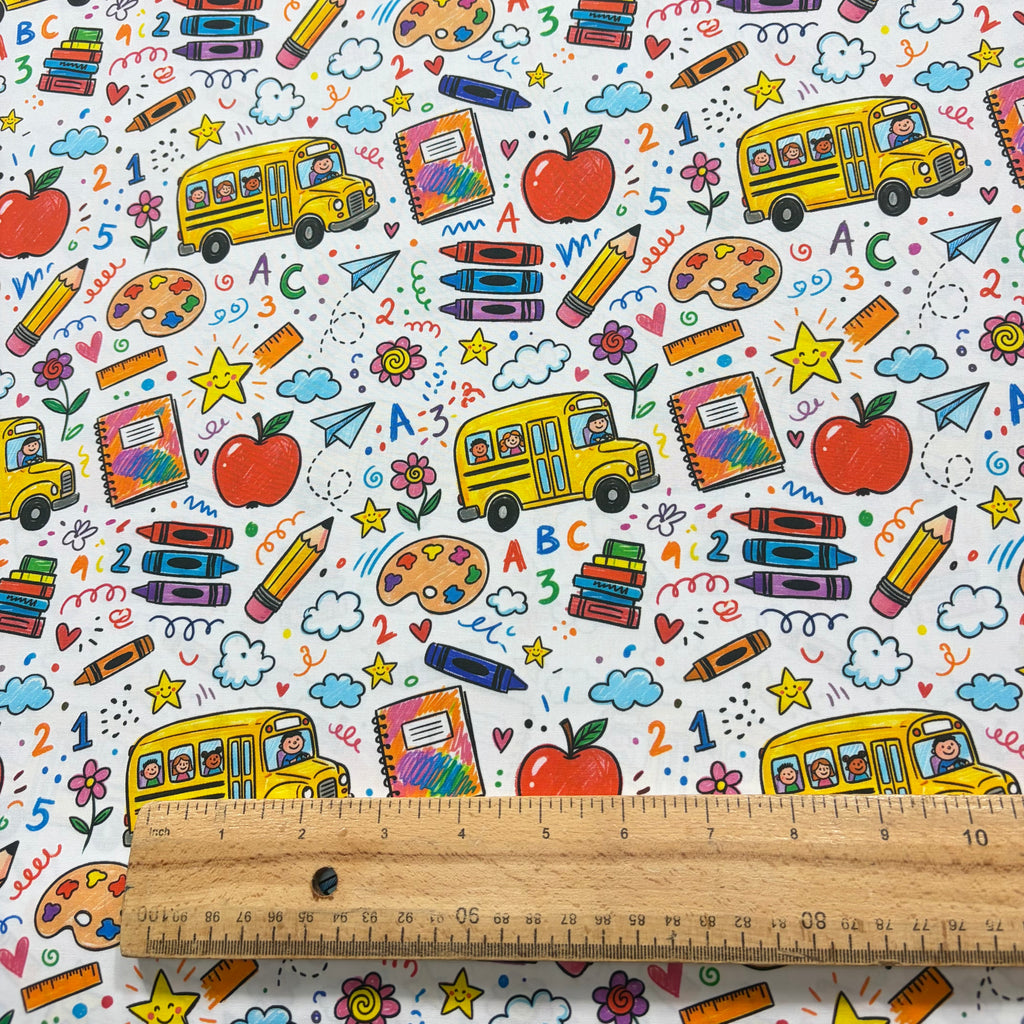 School Days Doodle Cotton Fabric