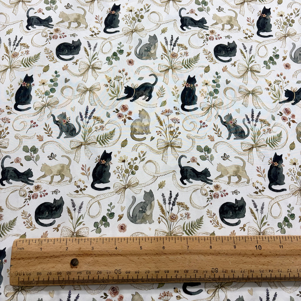 Cats & Bows Cotton Fabric