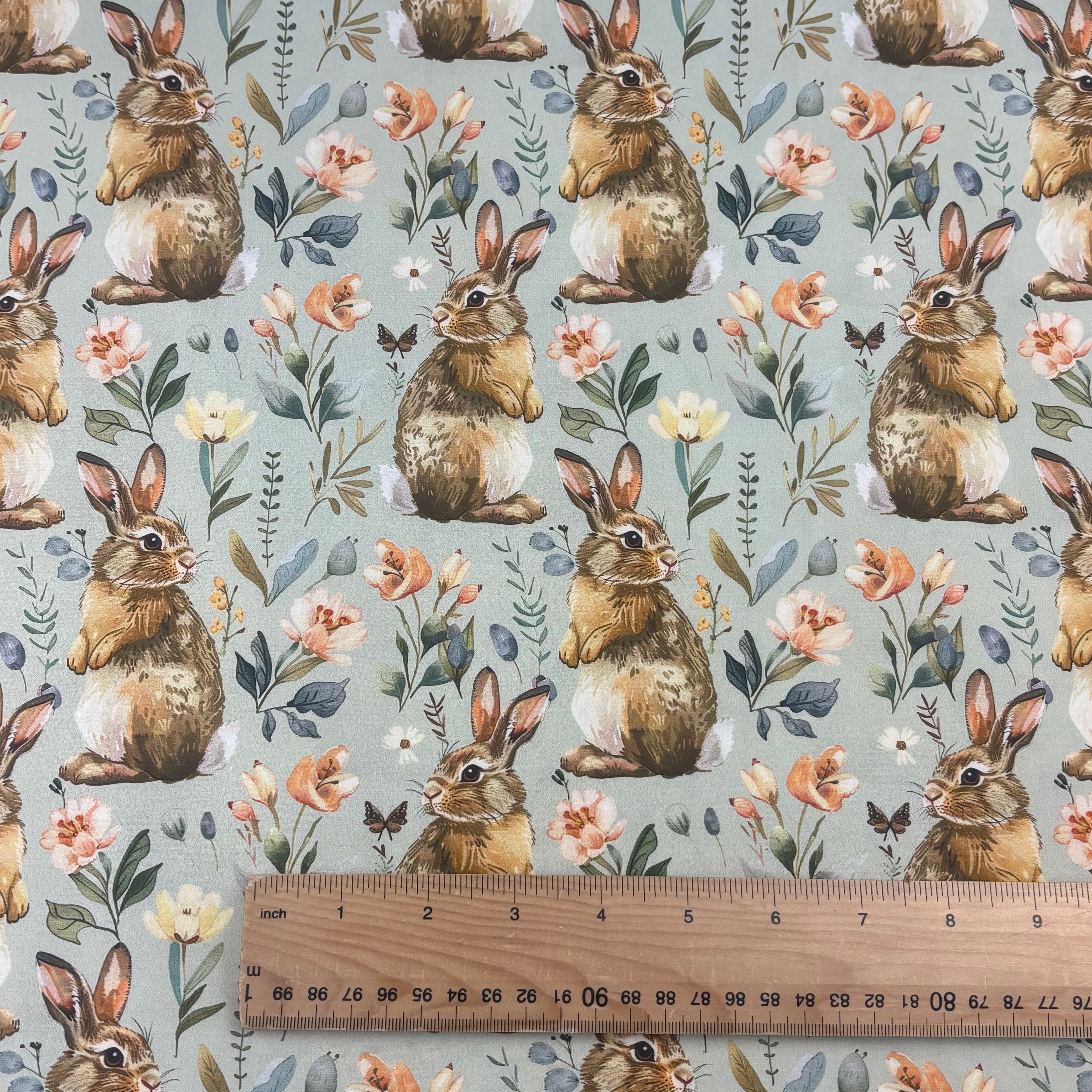 Floral Rabbit Cotton Fabric