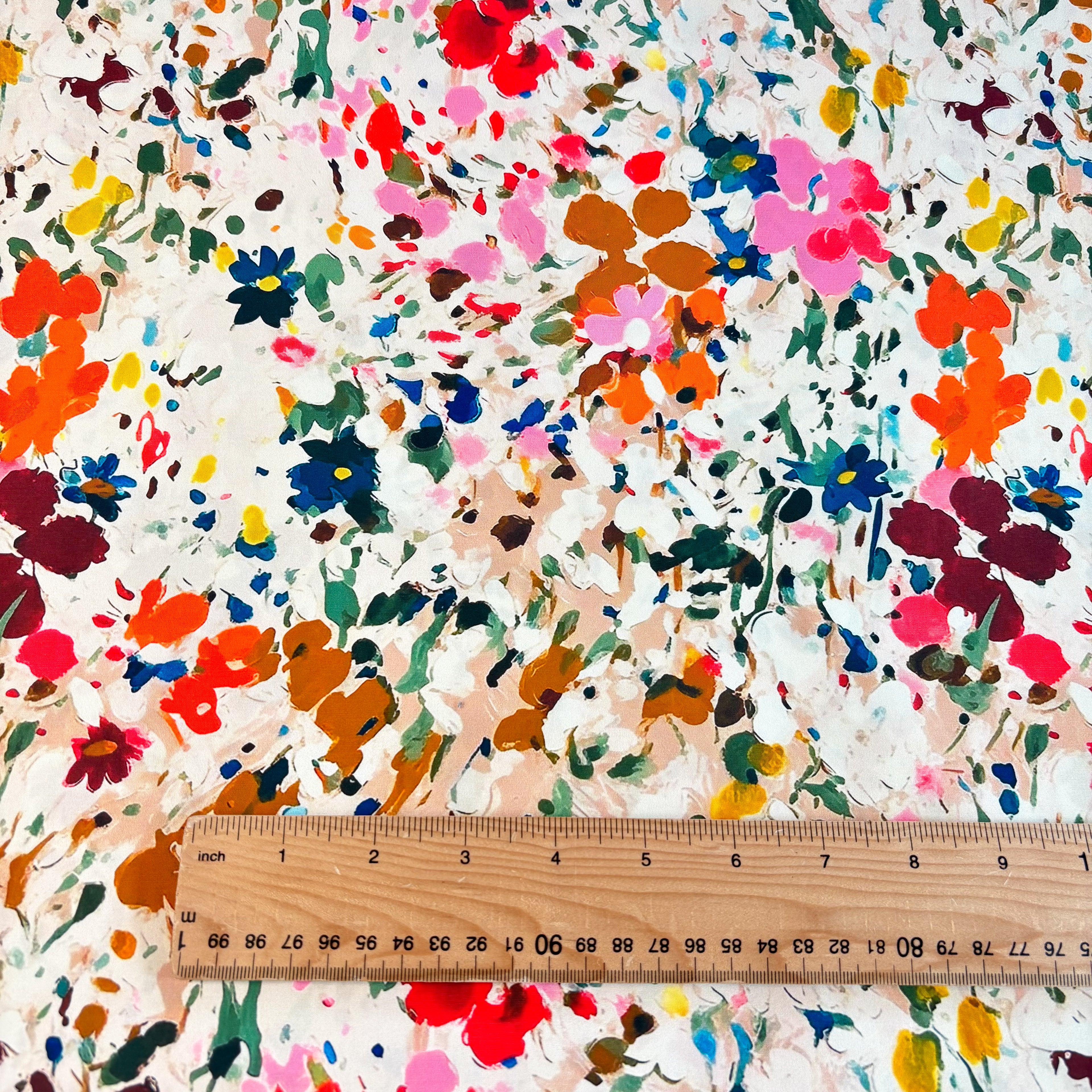 Gouache Floral Cotton Fabric