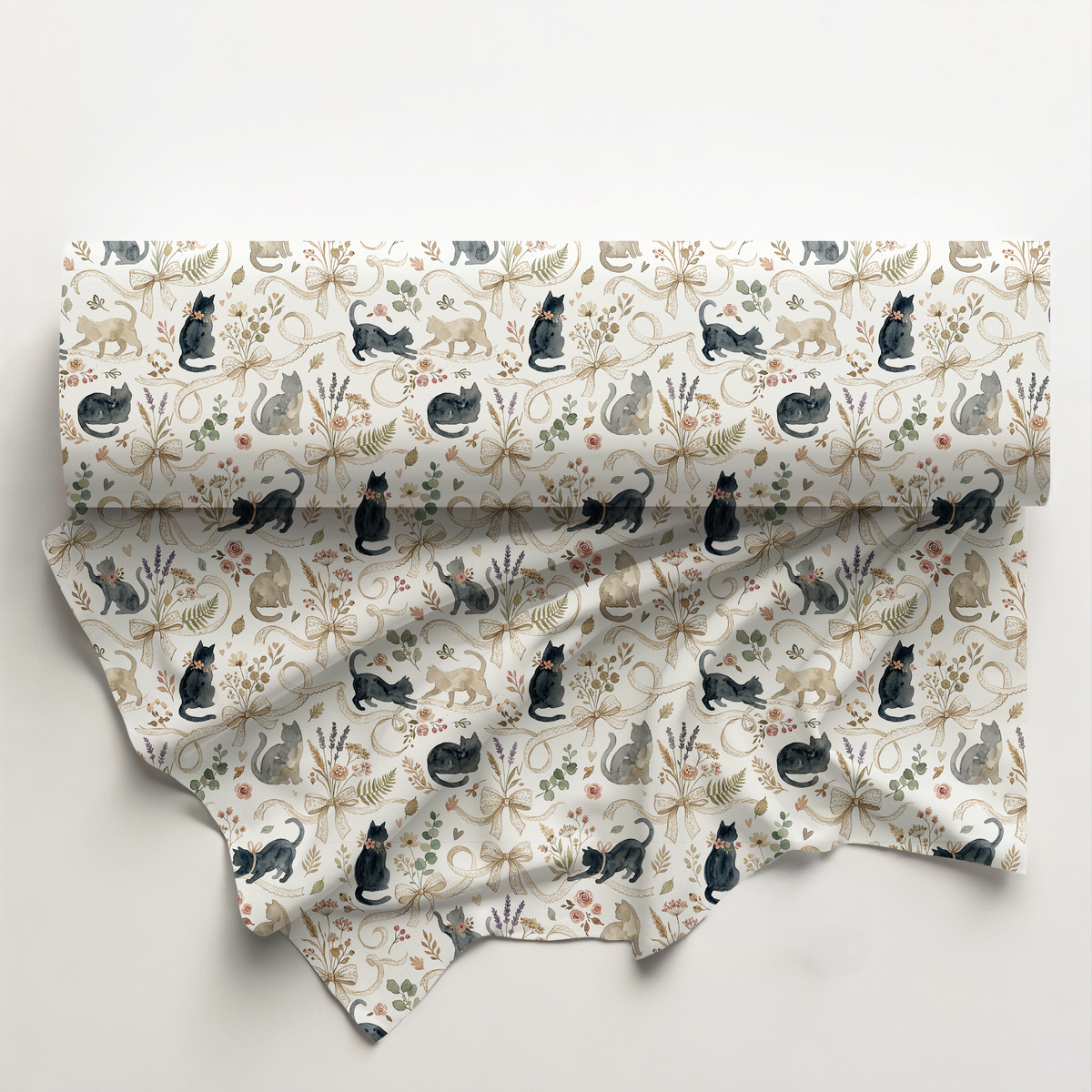 Cats & Bows Cotton Fabric