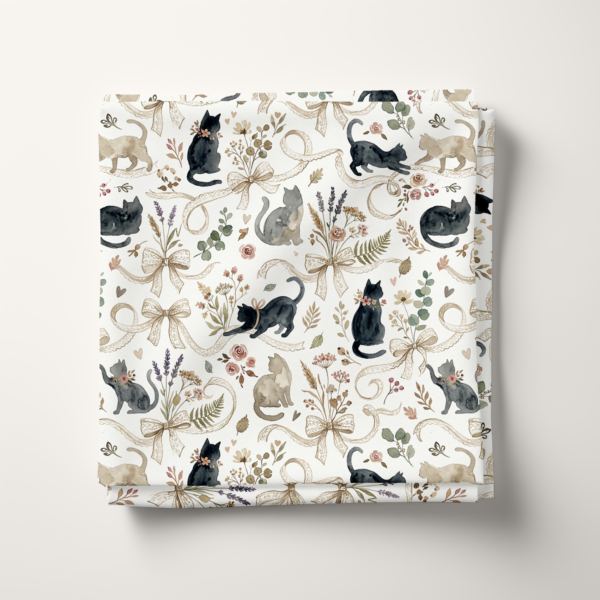 Cats & Bows Cotton Fabric