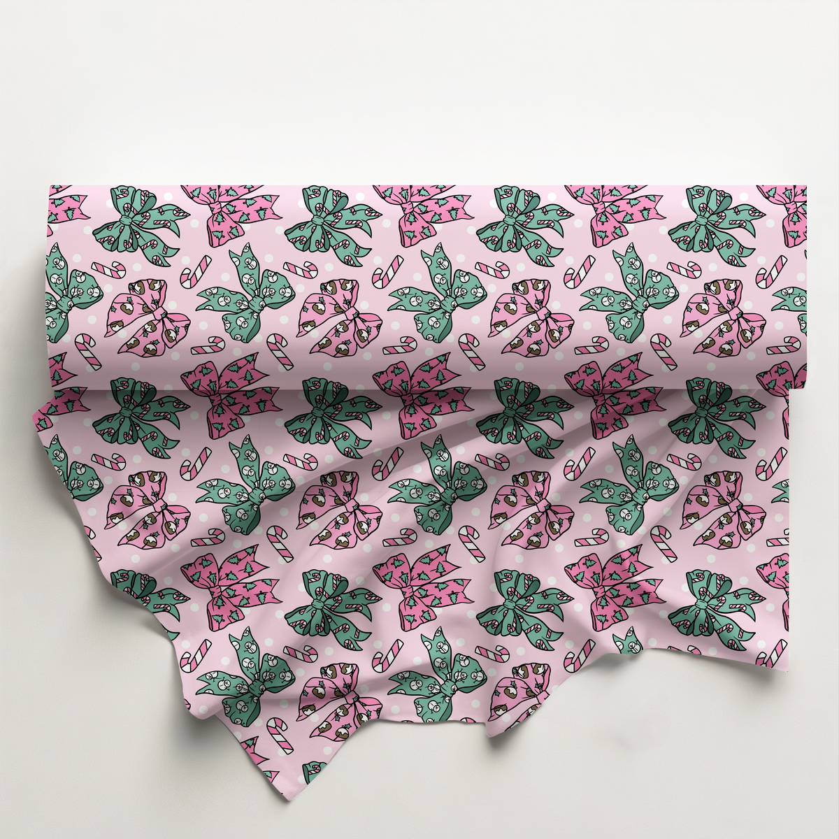 Christmas Bows Cotton Fabric
