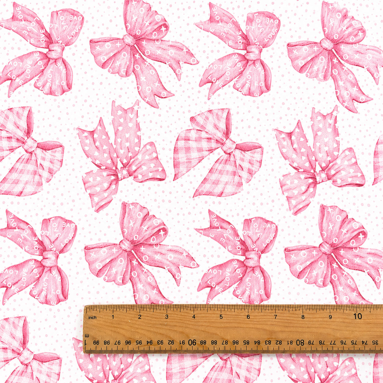 Pink Bows Cotton Fabric