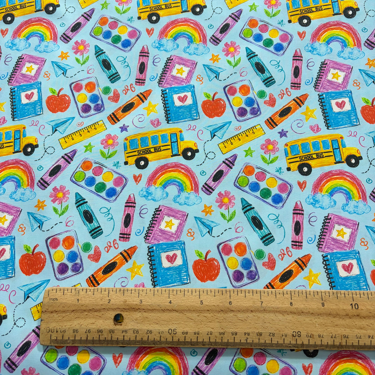 Back to School Doodle Cotton Fabric