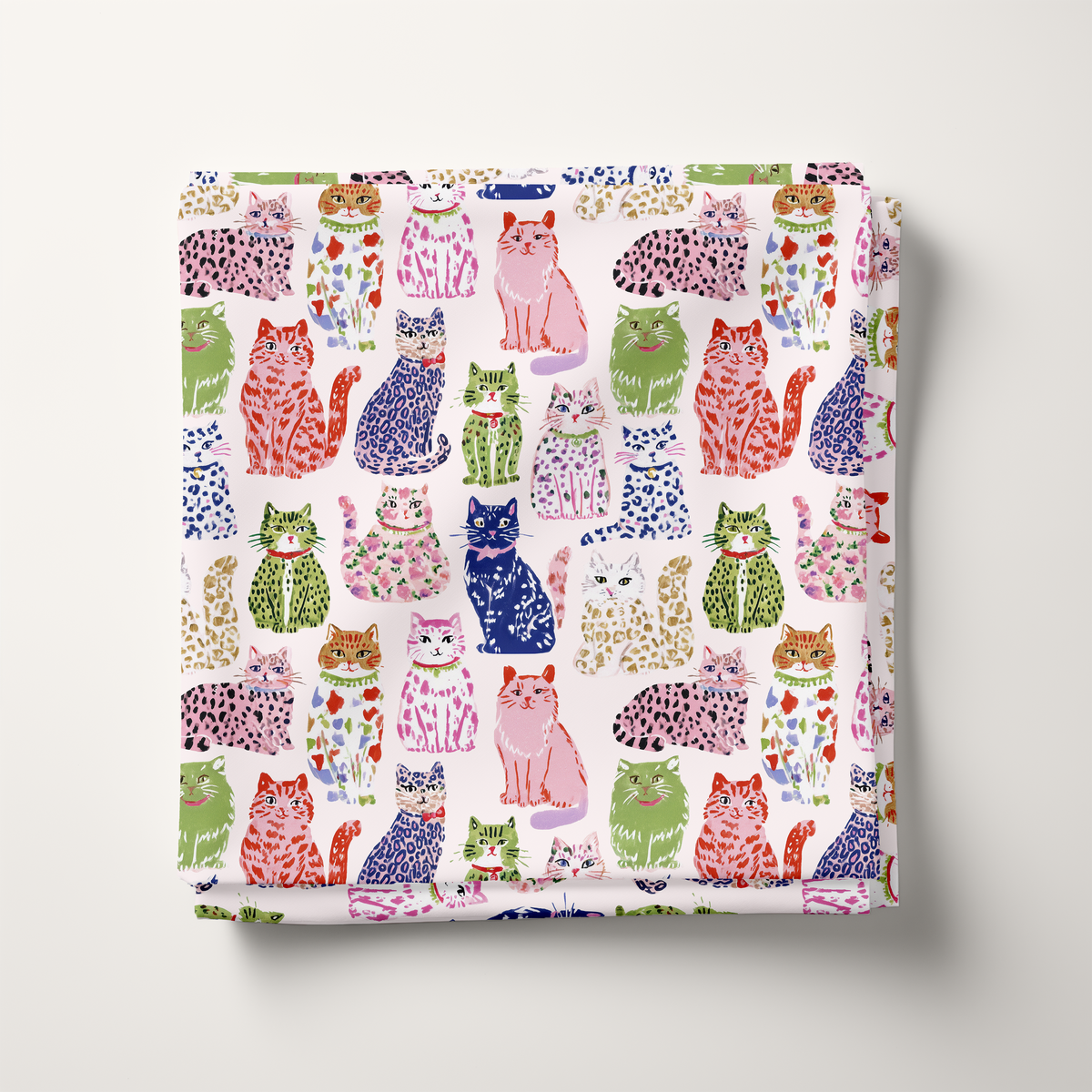 Doodle cats Cotton Fabric