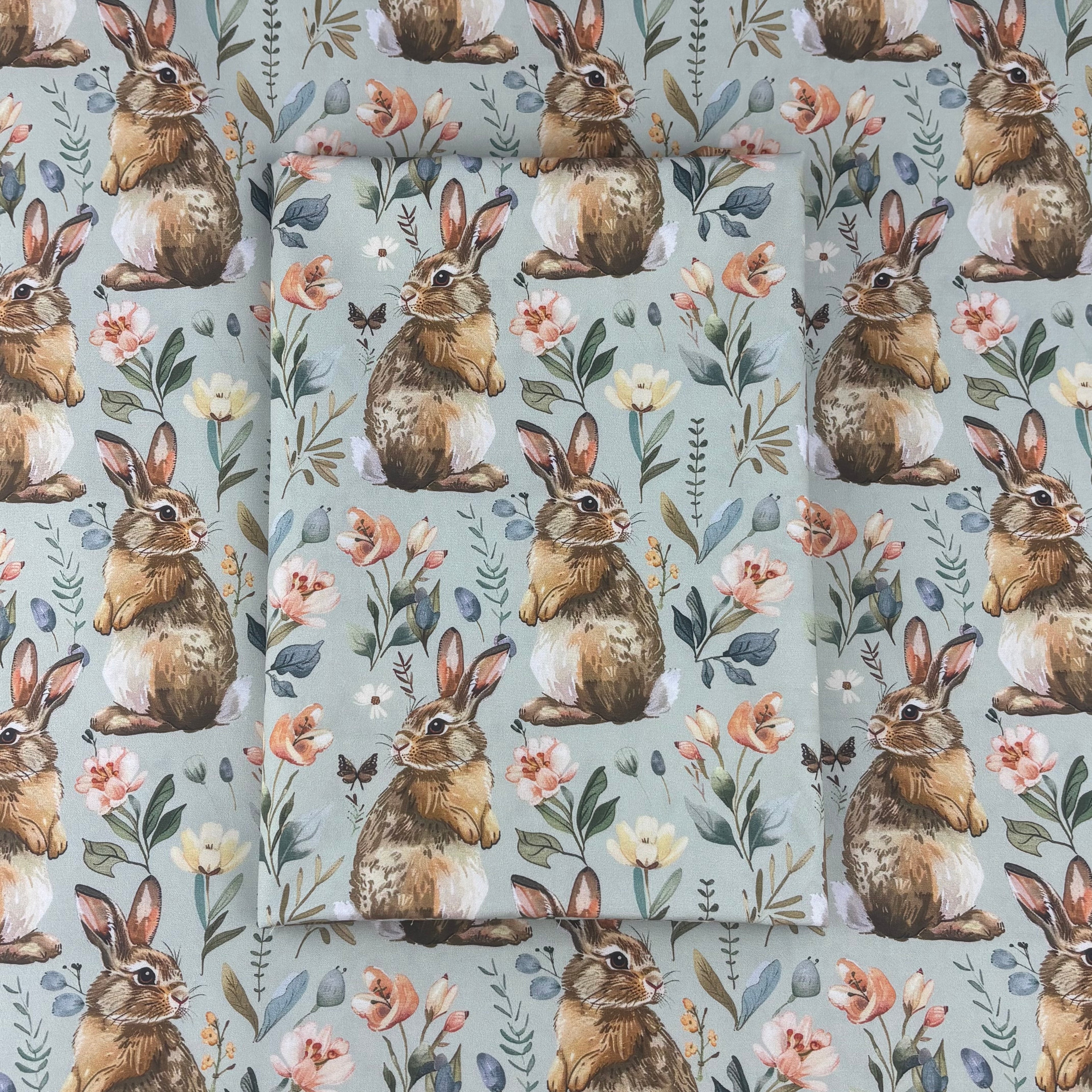 Floral Rabbit Cotton Fabric