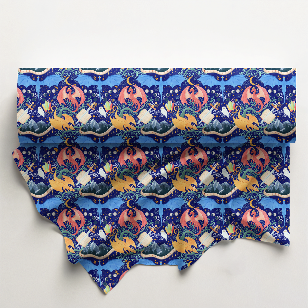 Enchanted Dragons Cotton Fabric