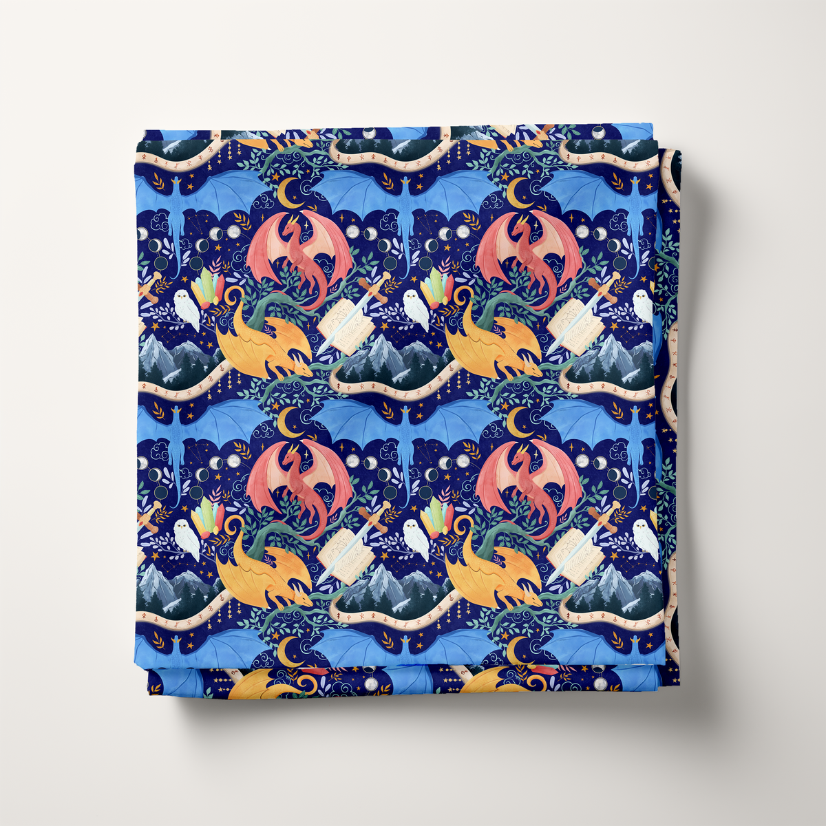 Enchanted Dragons Cotton Fabric