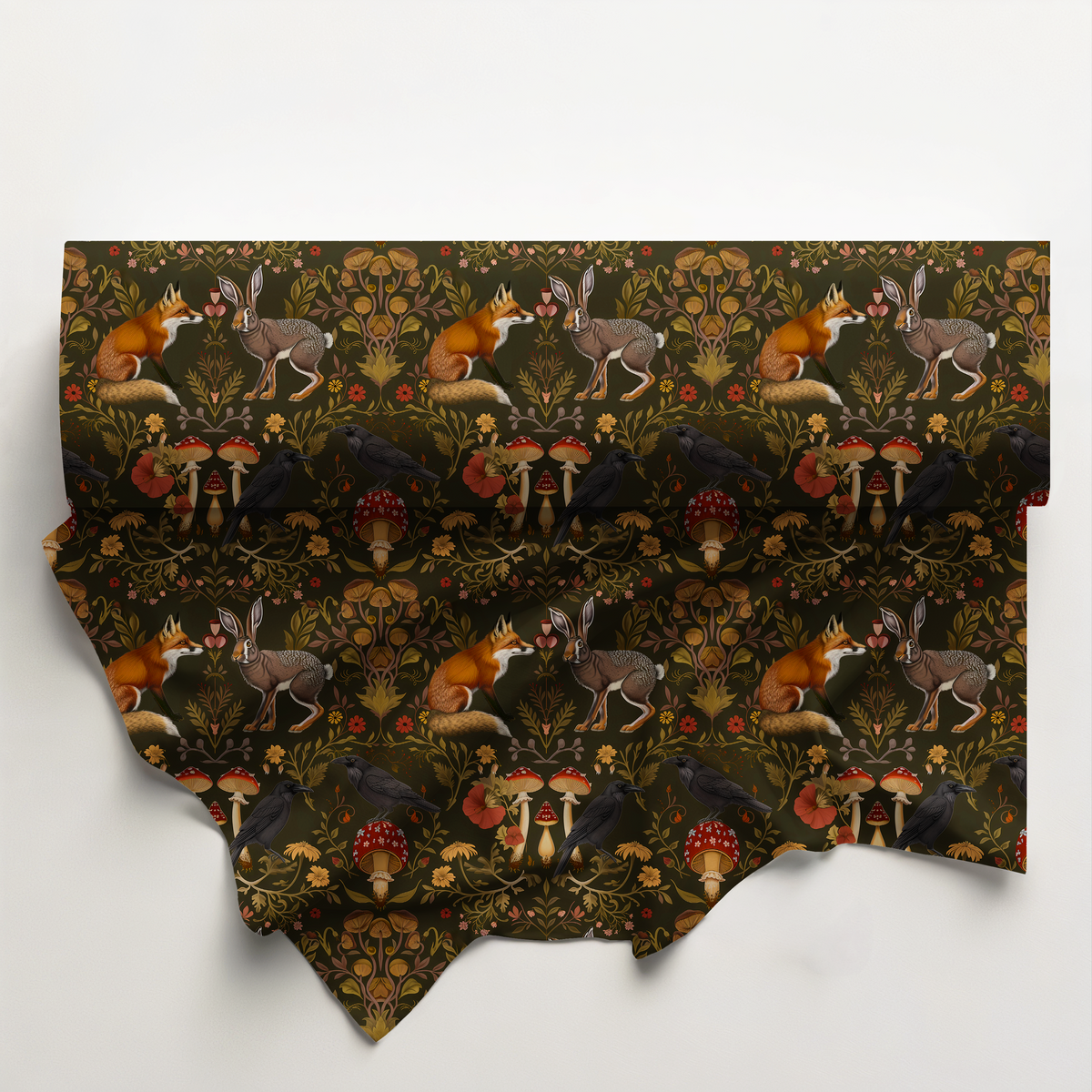 Enchanted Woodland Fox & Hare Cotton Fabric