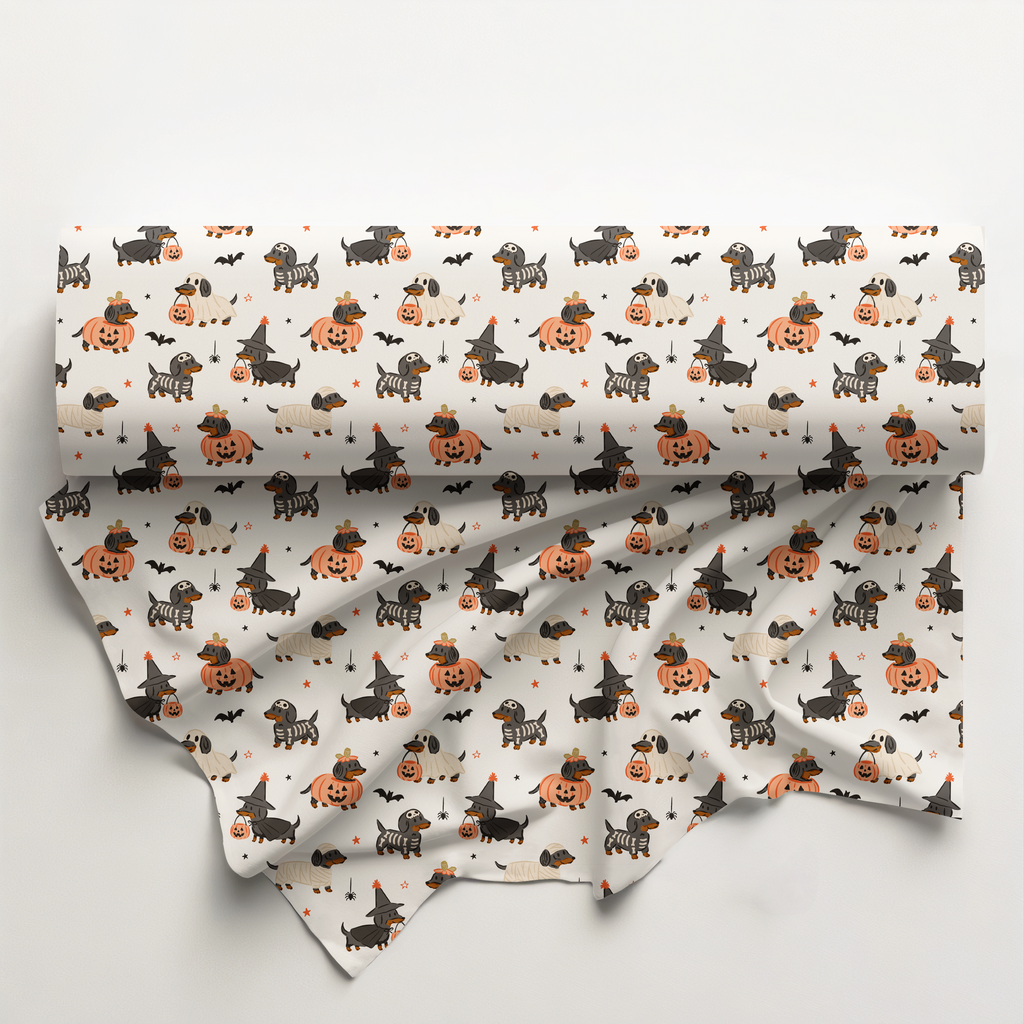 Holloween Dachshunds Cotton Fabric