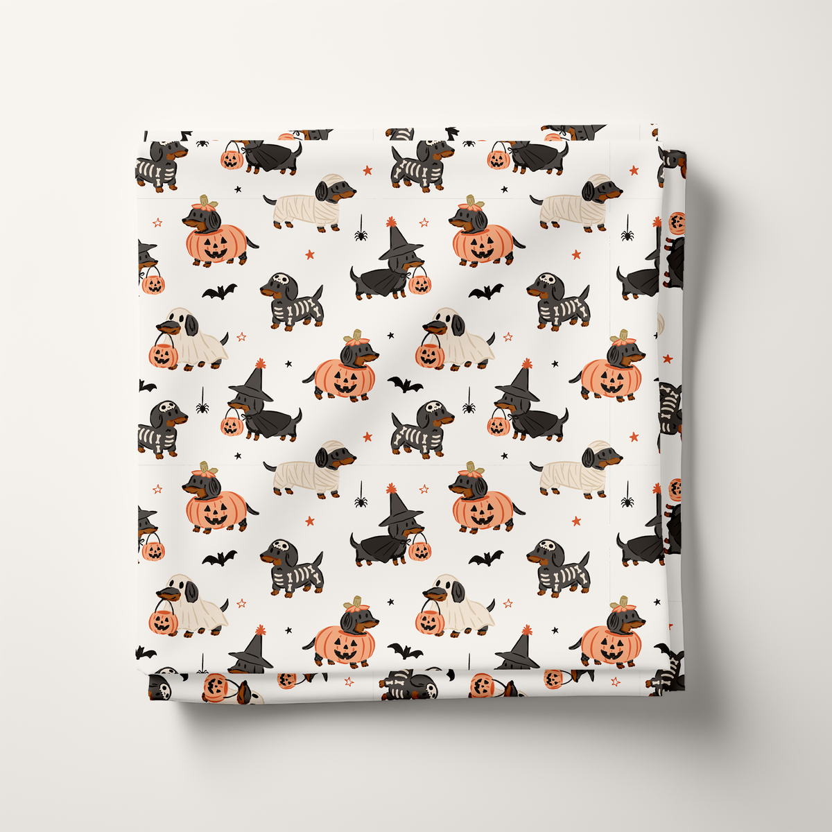 Holloween Dachshunds Cotton Fabric