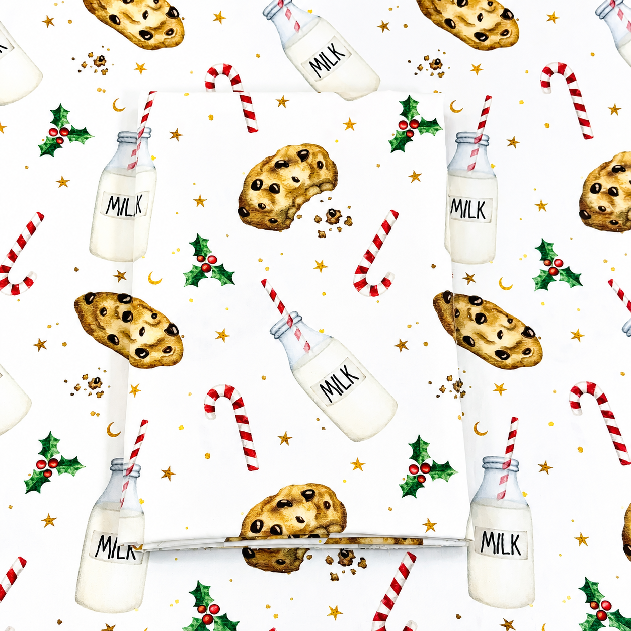 Christmas Milk and Cookies Cotton Fabric