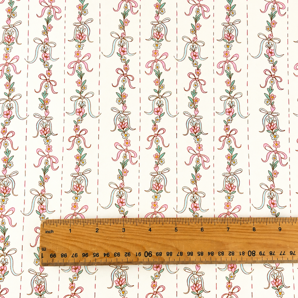 Floral Bow Garland Cotton Fabric