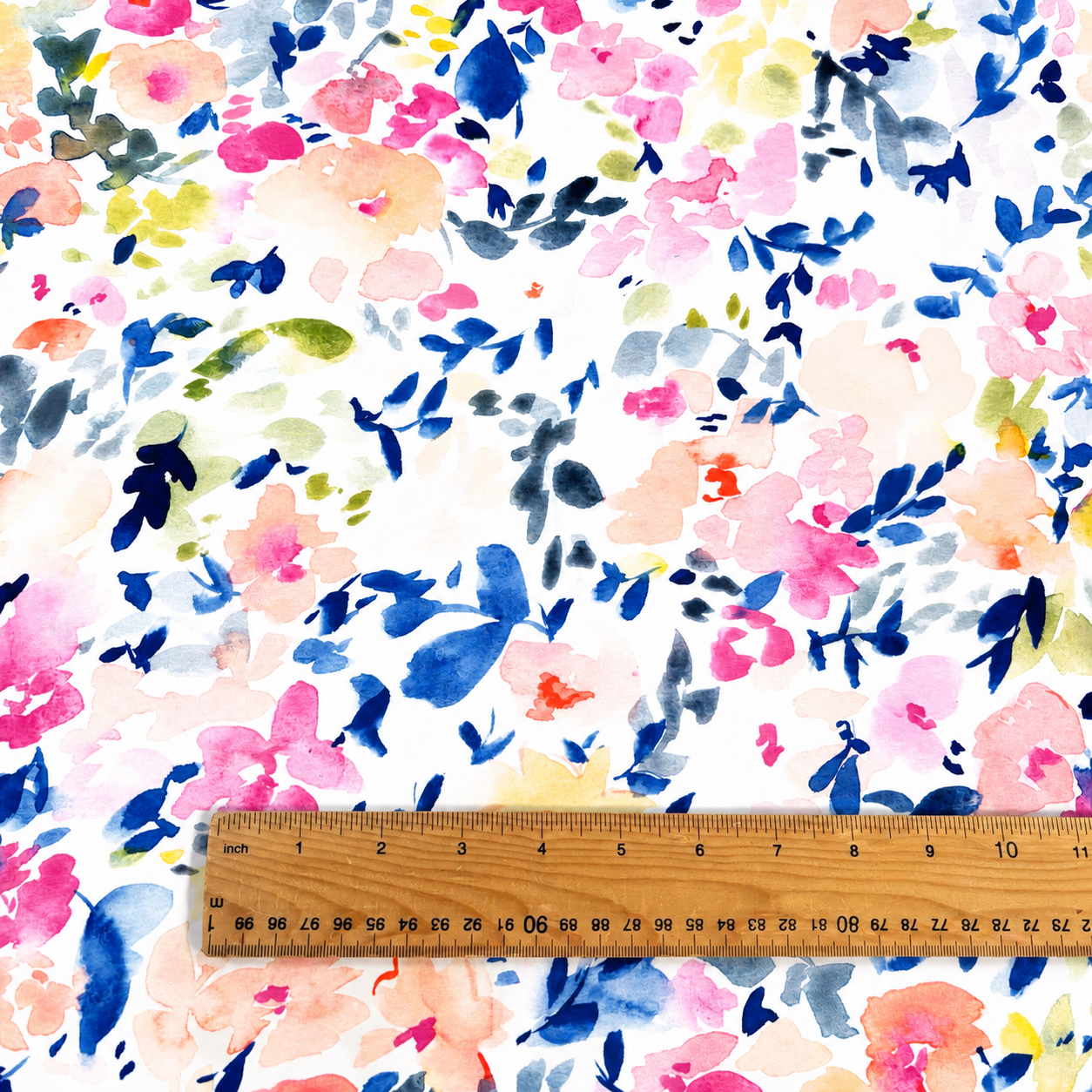 Bright Gouache Floral Cotton Fabric