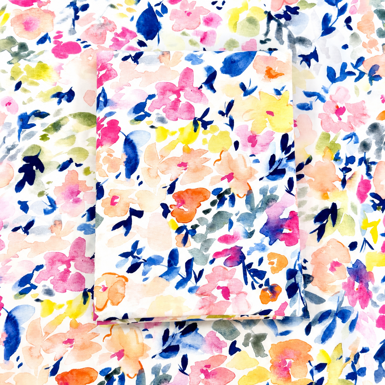 Bright Gouache Floral Cotton Fabric