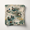 Mallards on the Water Cotton Fabric