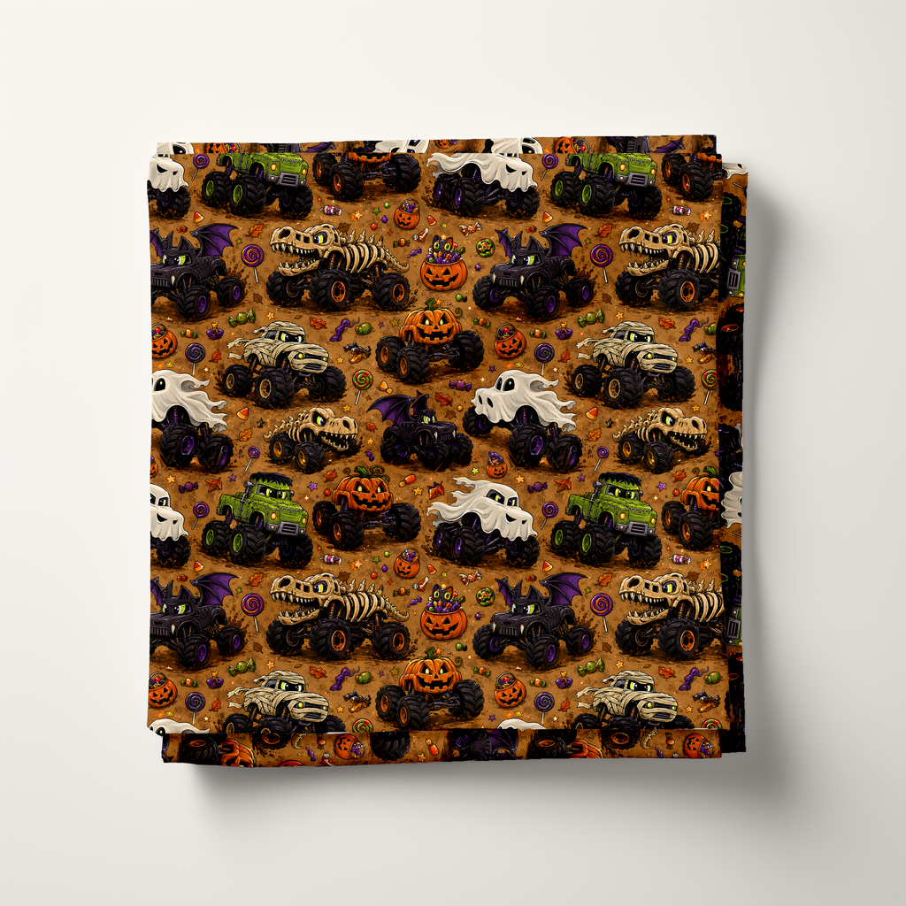 Monster Trucks Cotton Fabric
