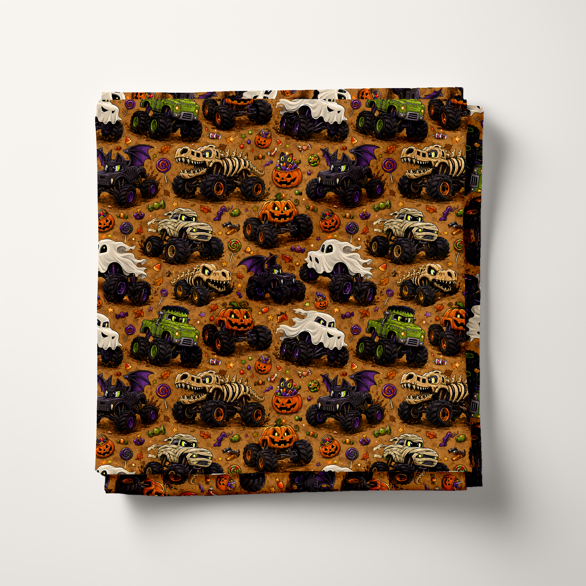 Monster Trucks Cotton Fabric