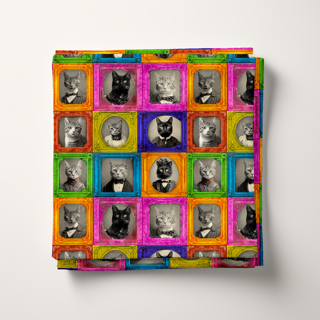 Vintage Cat Cotton Fabric