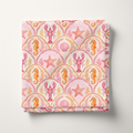 Pink Coastal Scallop Cotton Fabric