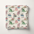 Vintage Cats Cotton Fabric