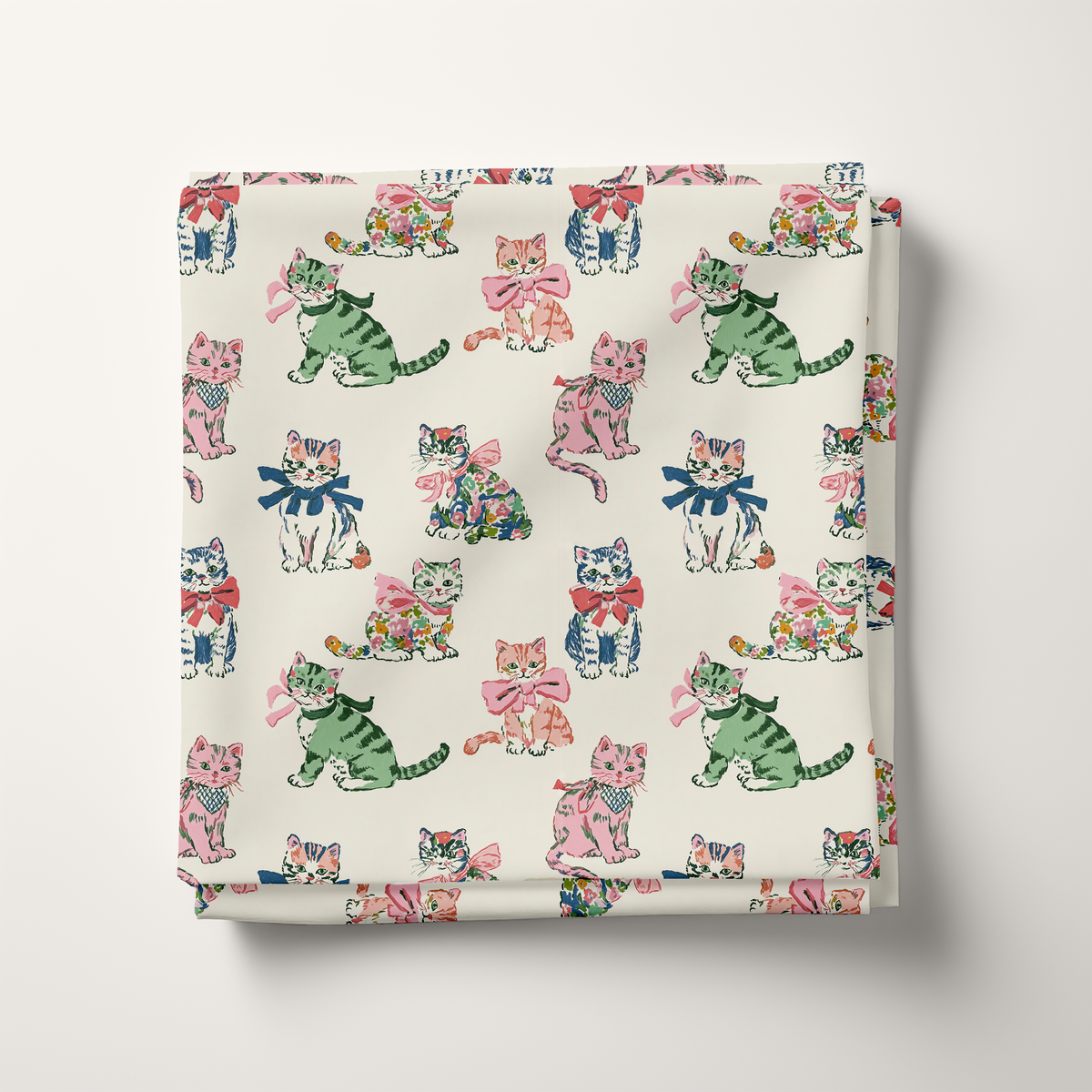 Vintage Cats Cotton Fabric