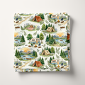 Woodland Camping Adventure Cotton Fabric