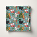 Xmas Cats Cotton Fabric